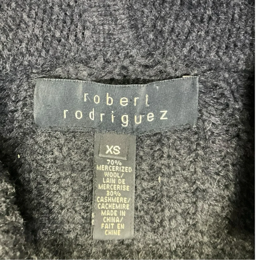 🖤 Robert Rodriguez Wool Cashmere Hooded Cardigan XS (Fits S–M) Chunky‎ Ribbed
